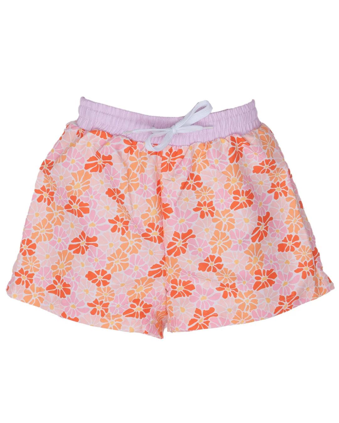 Boy Swim Trunks-Peachy Pink Florals