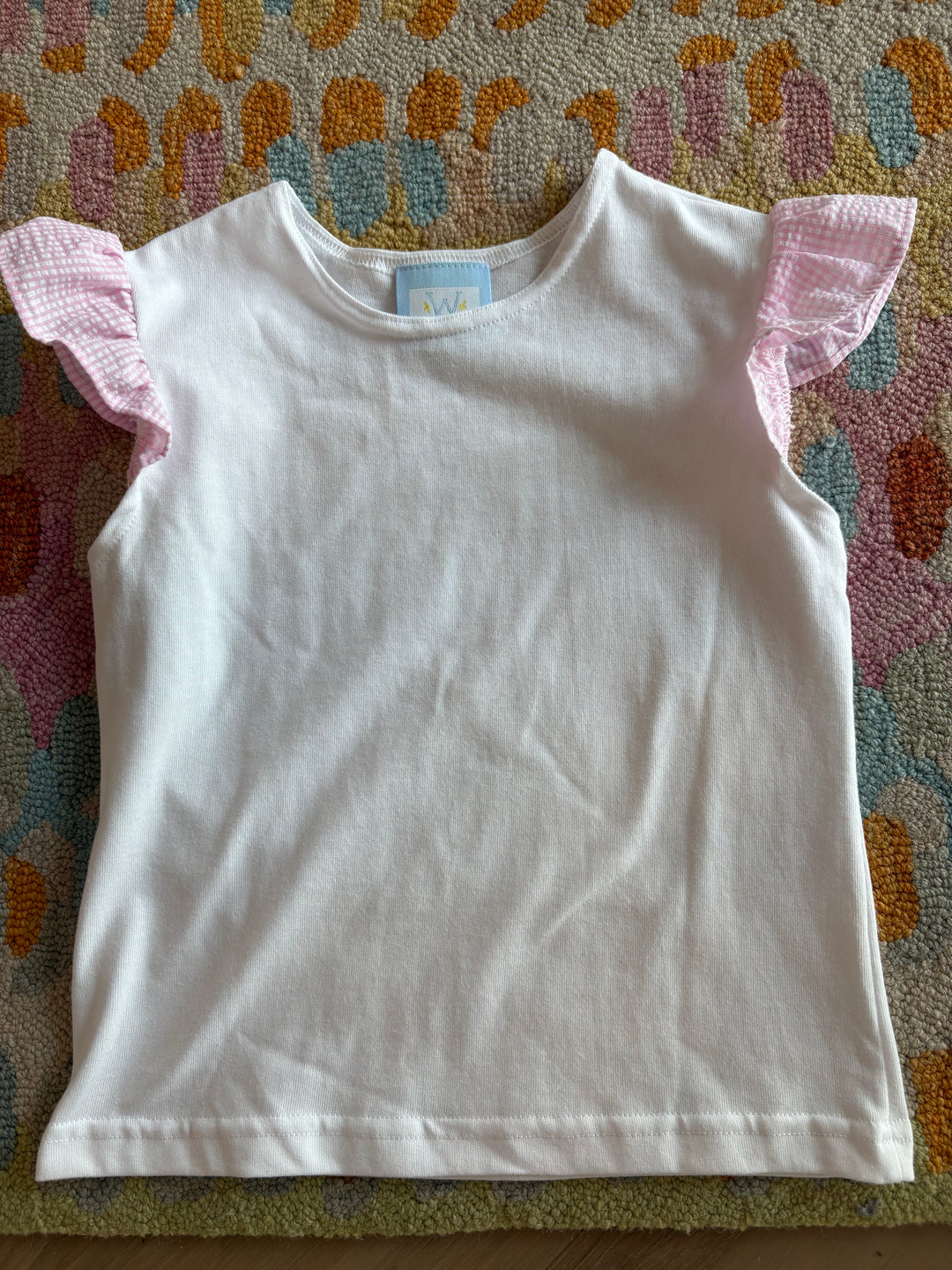 Pink Ruffle Angel Sleeve Tee