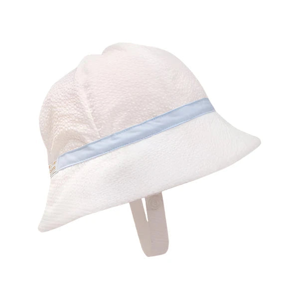 Henry's Boating Bucket- Worth Avenue White Seersucker/Buckhead Blue