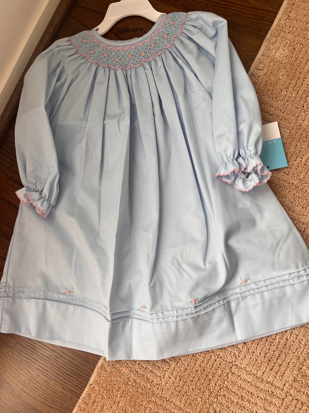Blue Viyella Bishop Dress LS