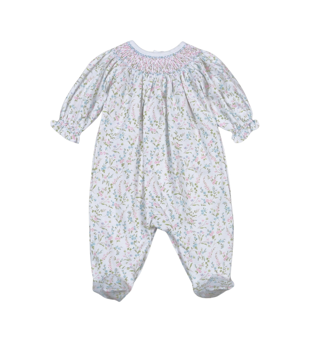 Vivian Floral Hand Smocked Footie