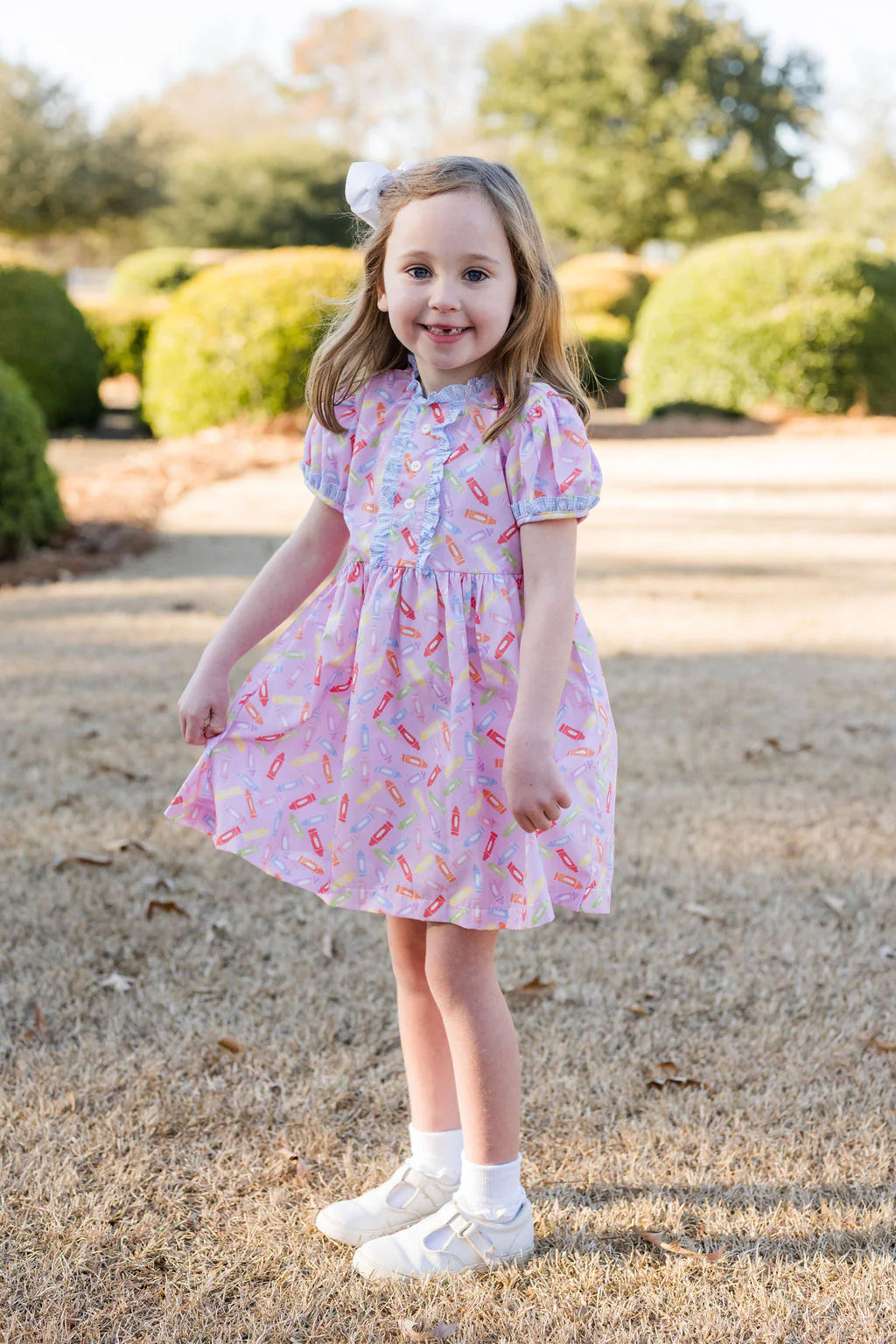 Annie Dress-Pink Crayon