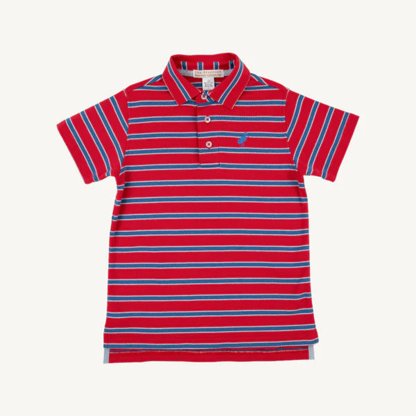 Prim & Proper SS Polo-Richmond Red/Woodboat Blue