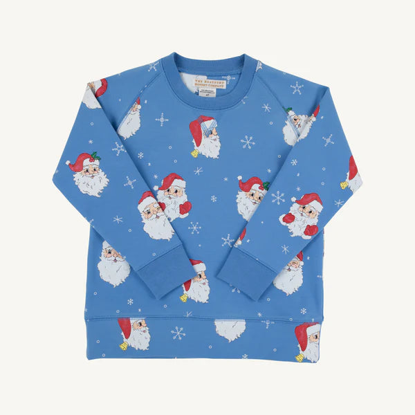 Cassidy Comfy Crewneck-Dear Santa (Blue)