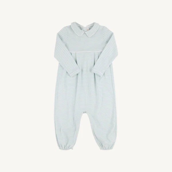 LS Bradford Romper-Old Greenwich Green Stripe