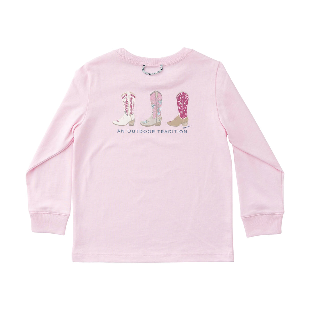 Girls LS Cotton Tee-Cowgirl Boots