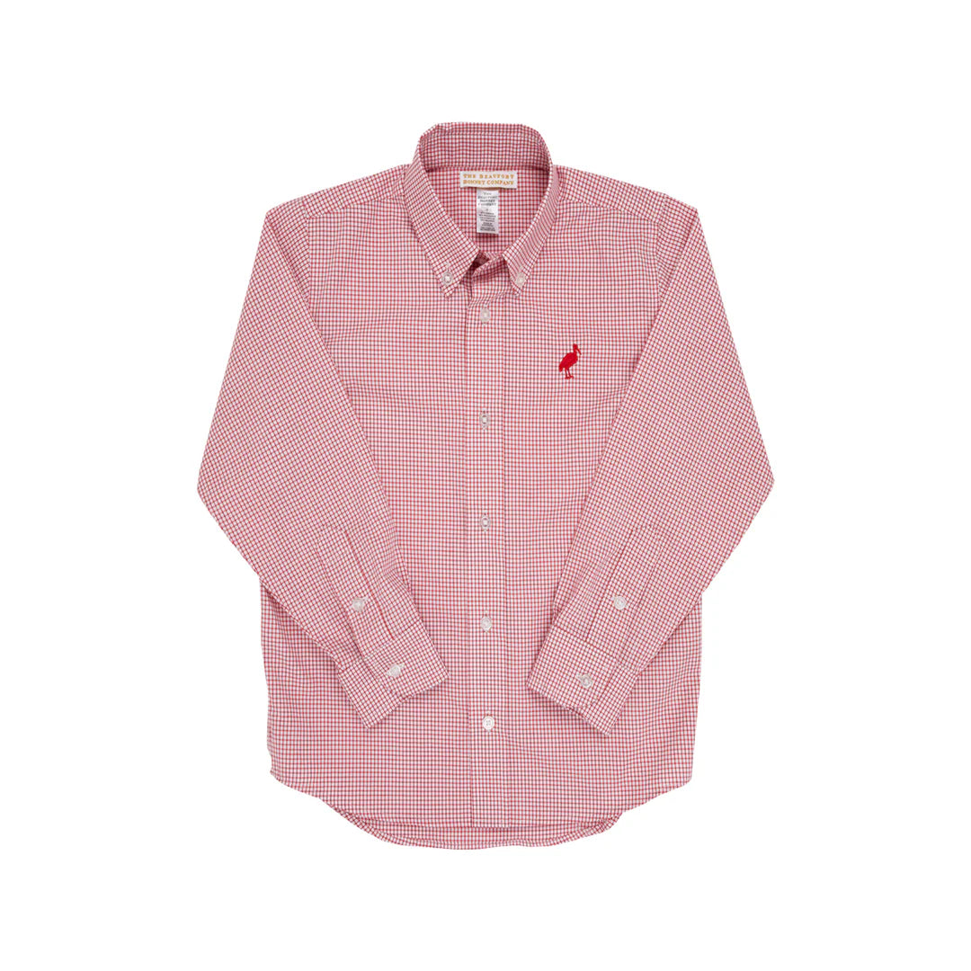 Dean's List Dress Shirt Red Windowpane