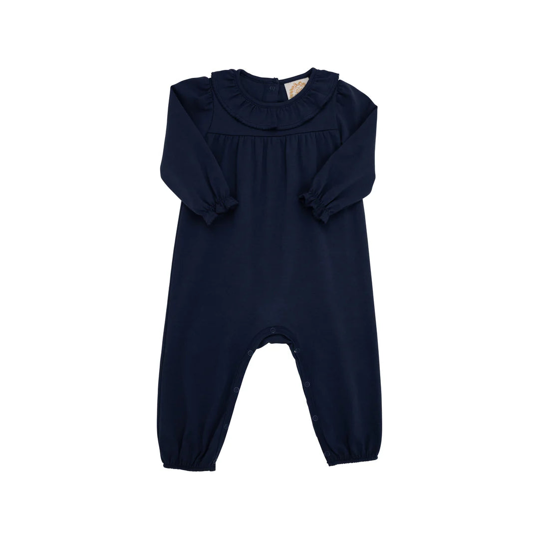 LS Ramona Ruffle Romper-Nantucket Navy