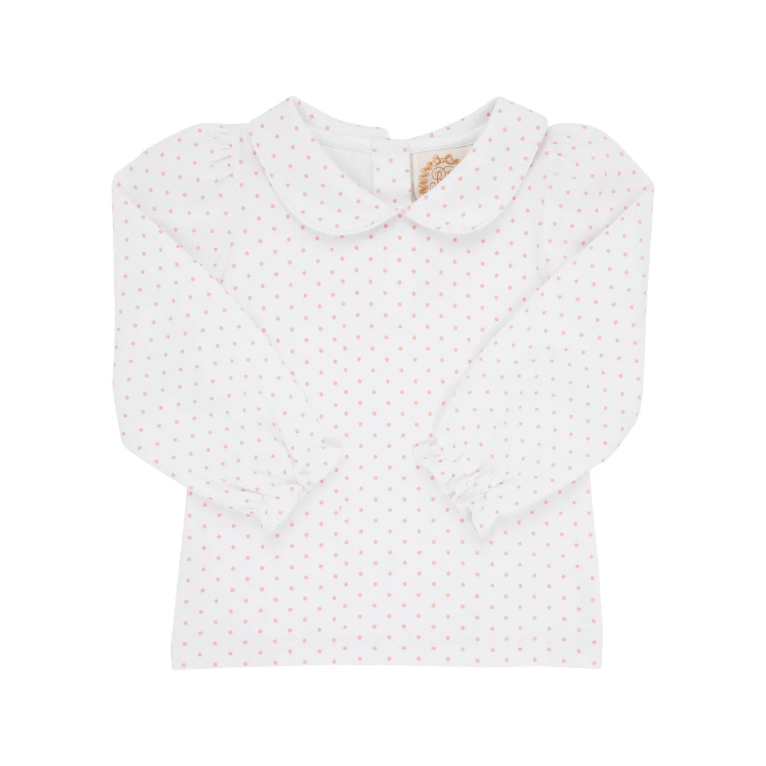 Maude's Peter Pan LS Pink Microdot