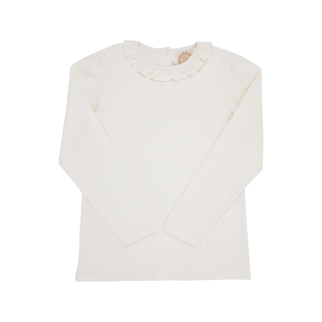 Reece Ruffle Top-Palmetto Pearl