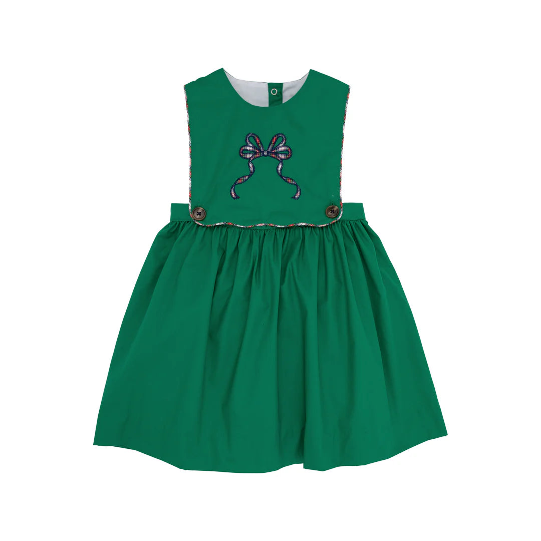 Brady Button In Dress-Kiawah Green w/Bow