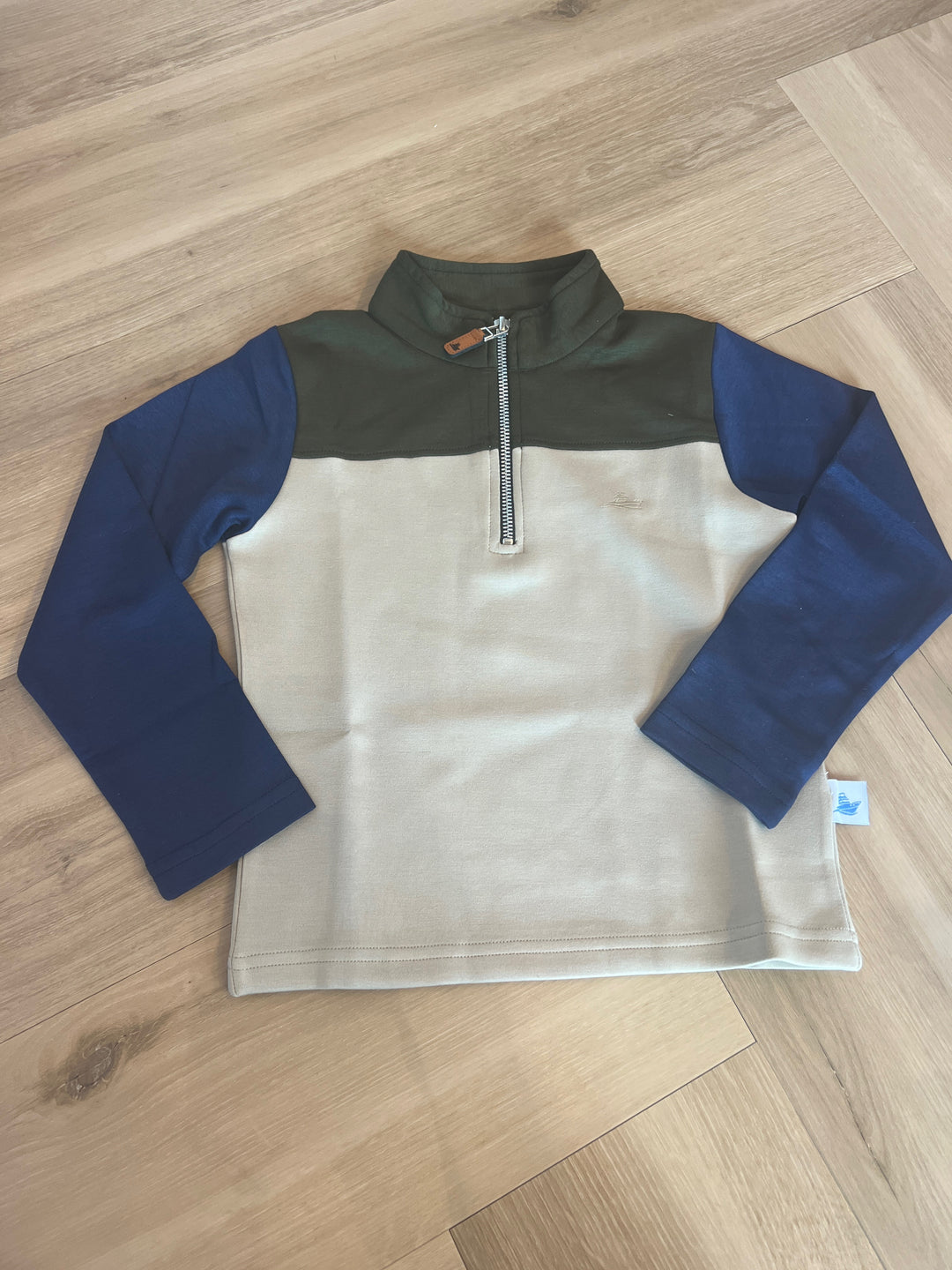 Colorblock Pullover-Green/Khaki/Navy