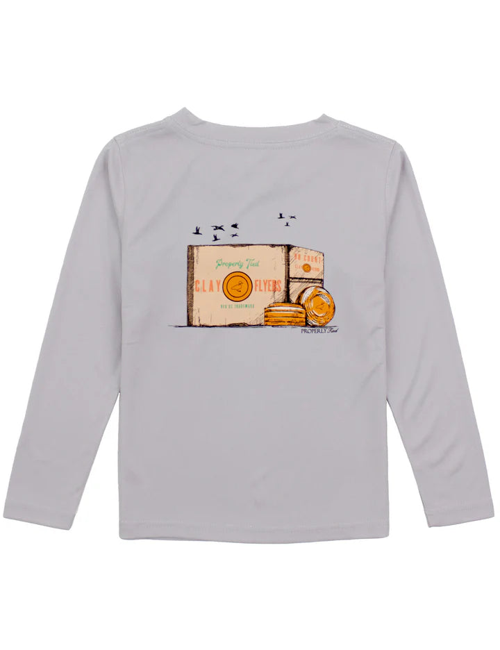 Perf LS Clay Day Tee-Ice Grey