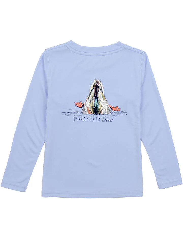 Perf LS Diving Mallard Tee-Lt. Blue