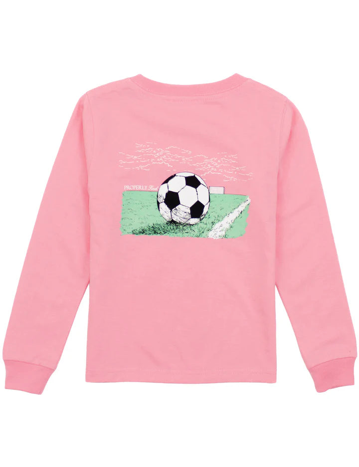Girls LS Soccer Tee-Lt. Pink