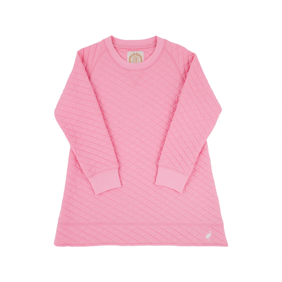 Cassidy Crewneck Dress-Hamptons Hot Pink Quilted