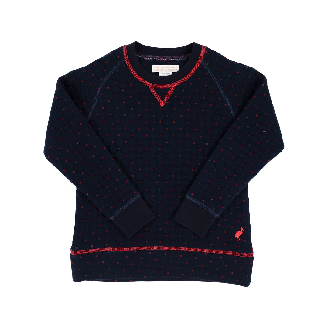 Cassidy Crewneck-Nantucket Navy Quilted