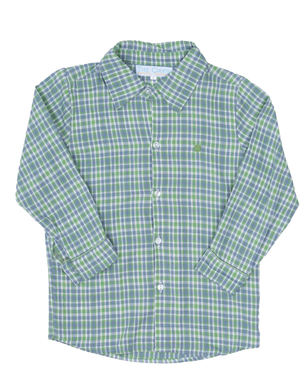 William Button Down Shirt-Bluegrass Plaid