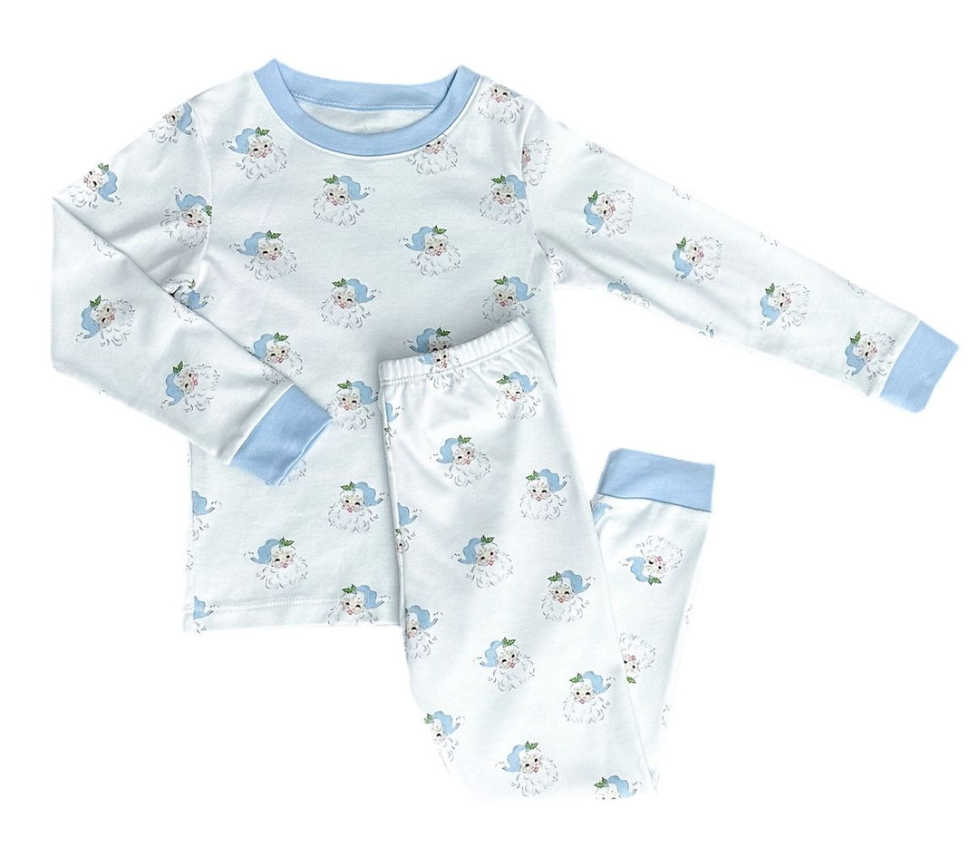 Two Piece Jammies-Blue Santa