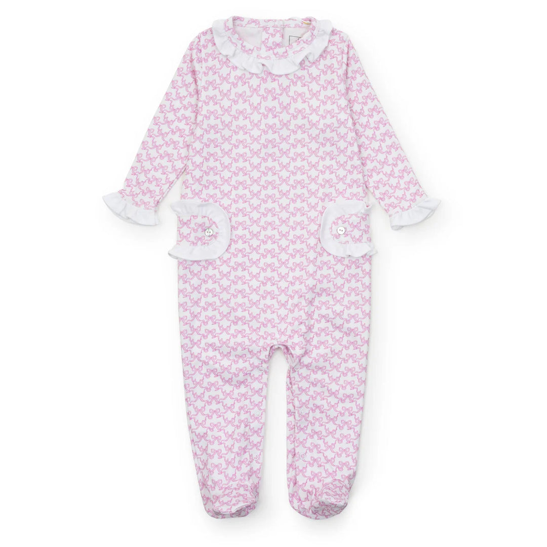 Lucy Girls Romper-Pretty Pink Bows