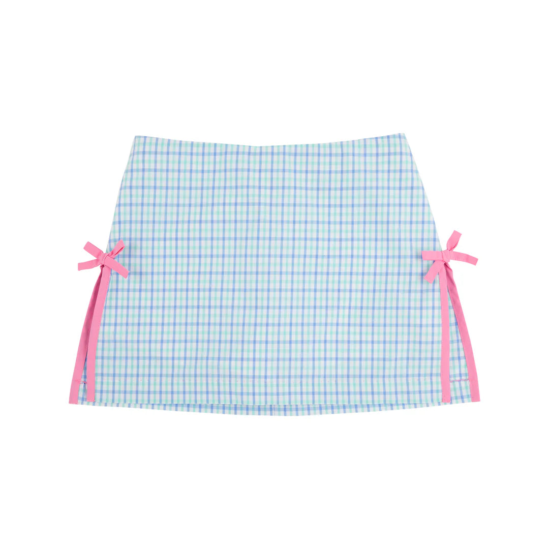 Clay’s Club Skort-Sunrise Blvd Blue/Turks Teal Check