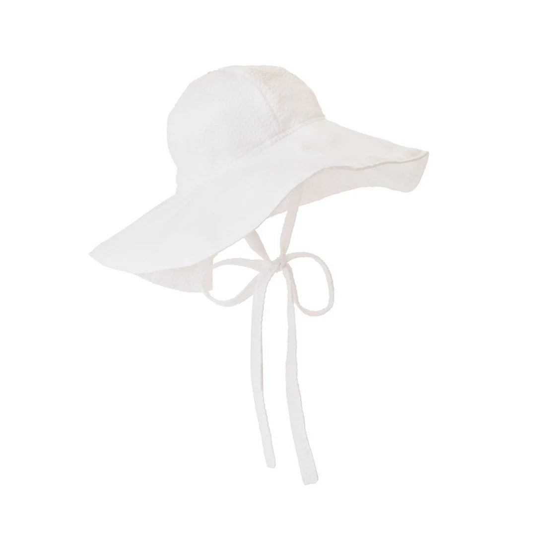 Cissy Sunhat-Worth Ave White Seersucker