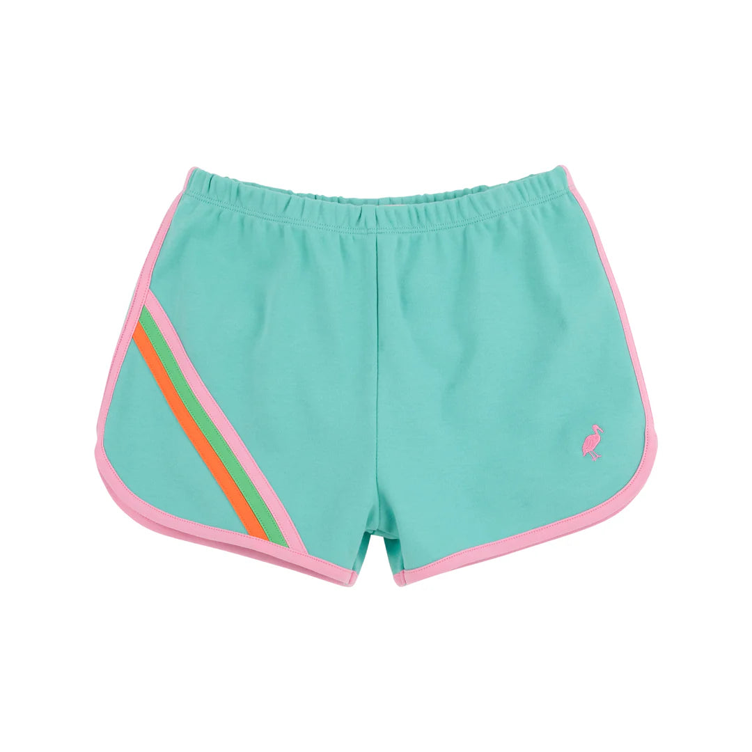 Cheryl Shorts-Turks Teal Multi Stripe