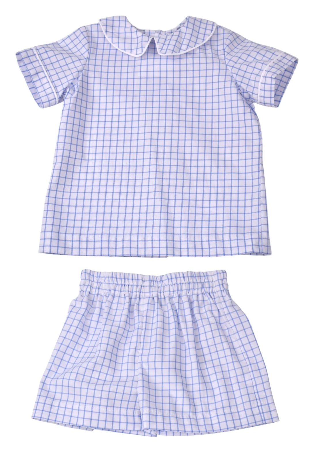 Boys Blue Check Short Set