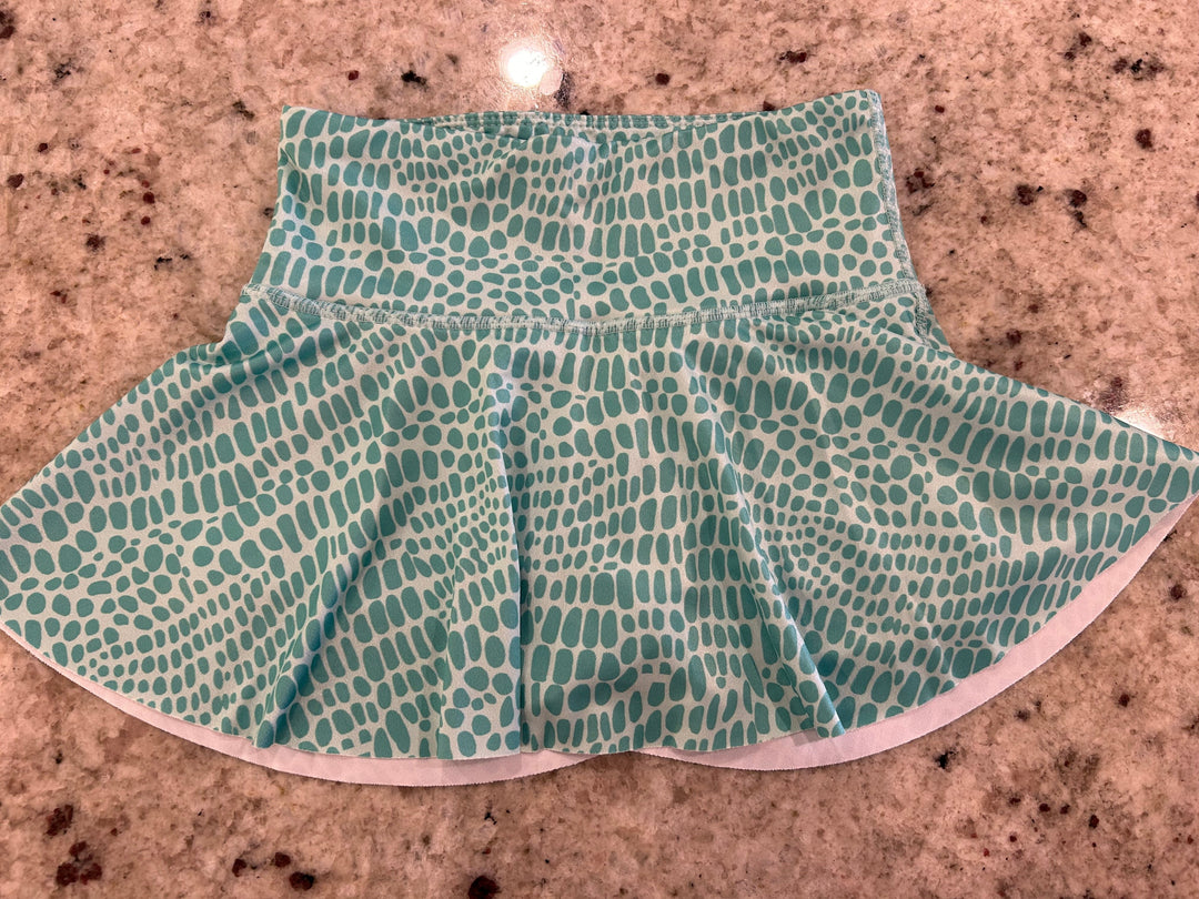 Athletic Skirt- Aqua Ovals