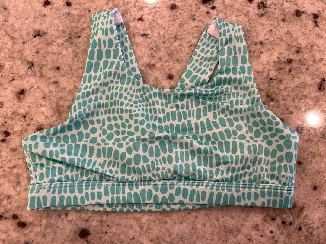 Sports Bra- Aqua Ovals