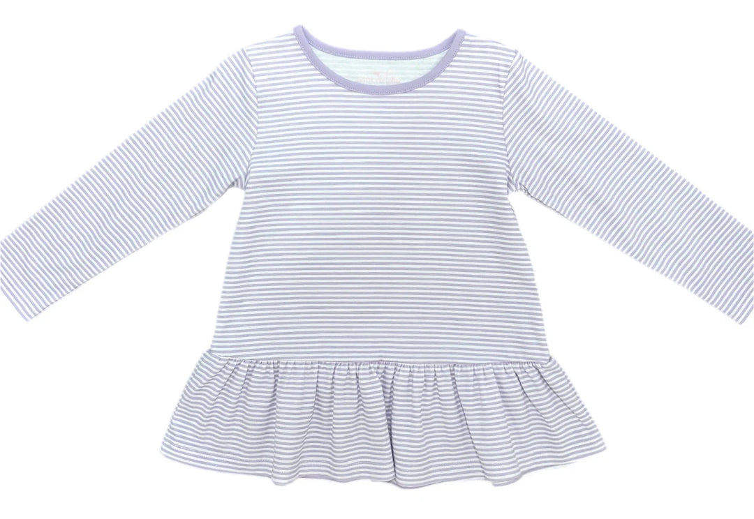 Peggie Peplum Top Lavender Stripe
