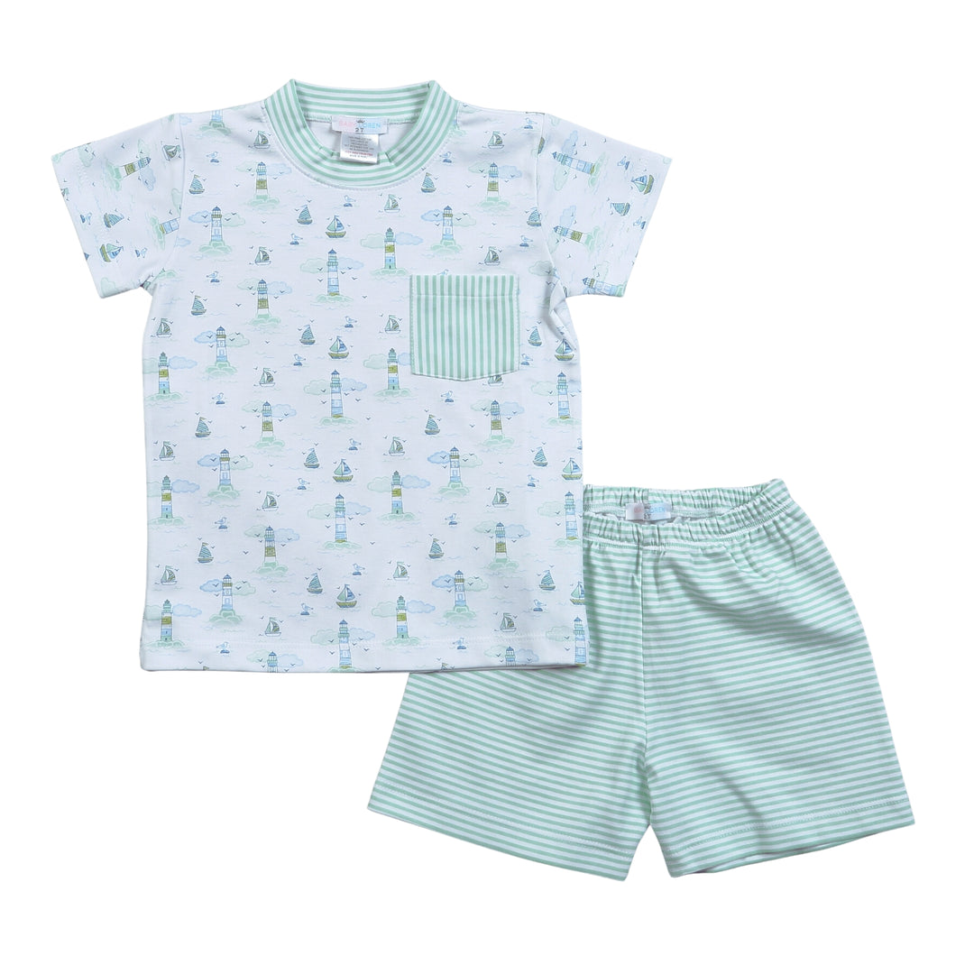 Blue Lighthouse Short Set