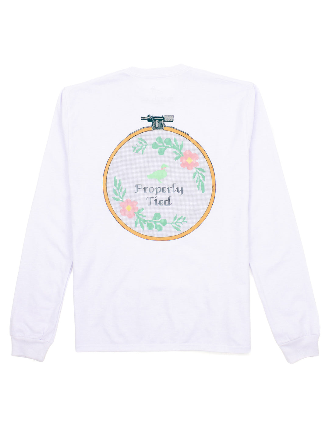 Girls Cross-Stitch Tee White
