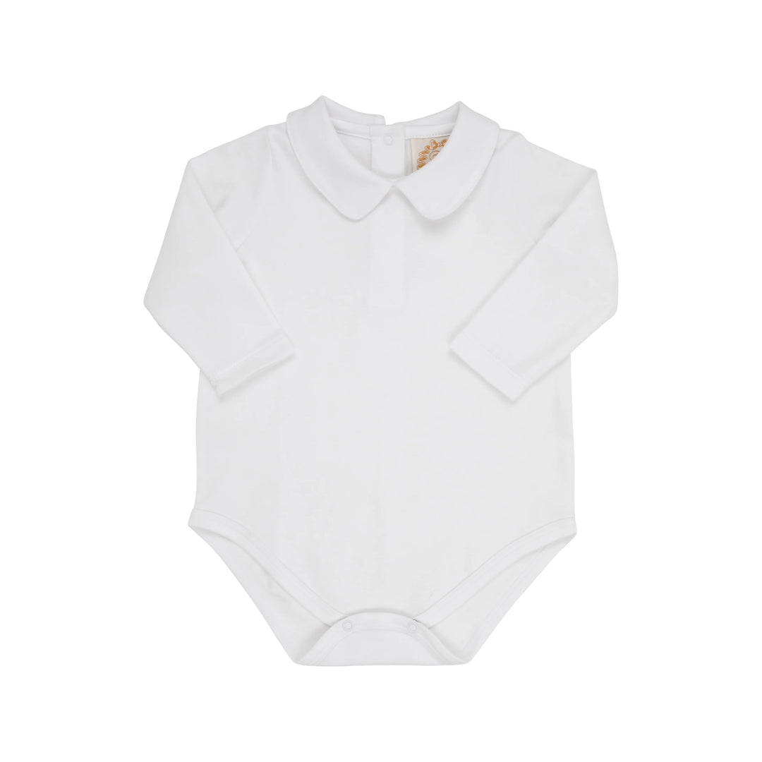 Peter Pan Collar Onesie-LS Pima White