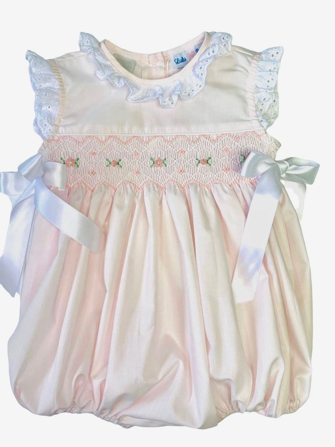 Pink Smocked Bubble- Rosie