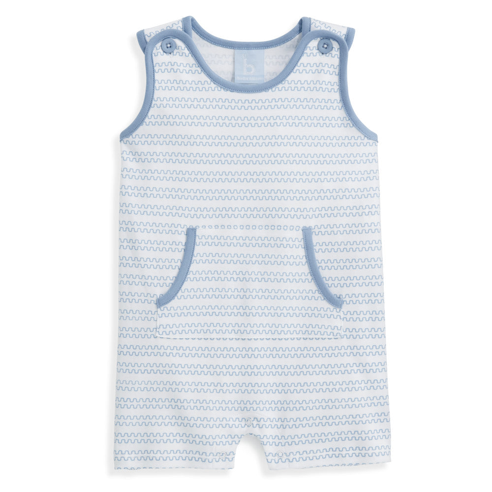 Printed Pima Jude Overall-Blue Ticking