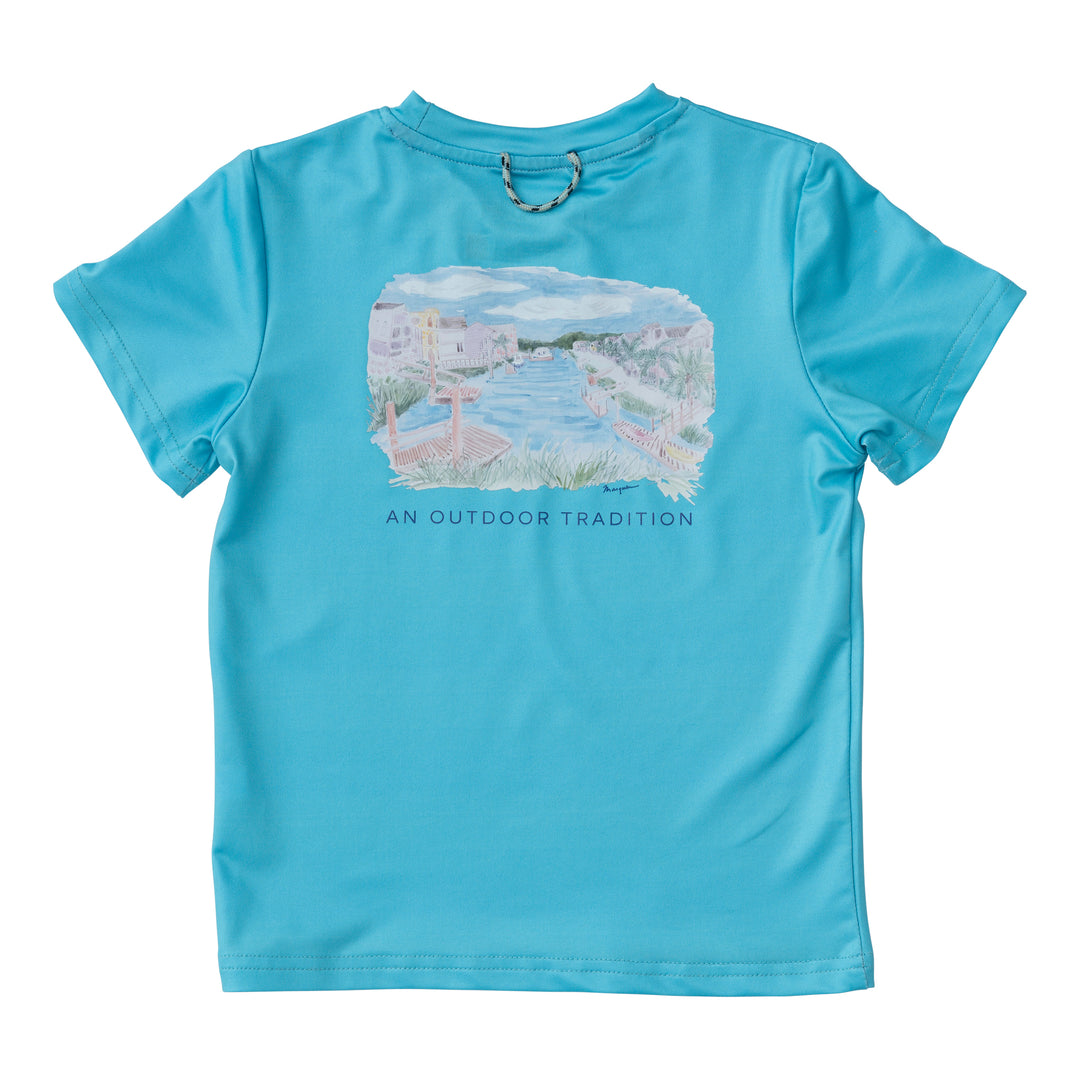 Performance Fishing Tee Blue Canal