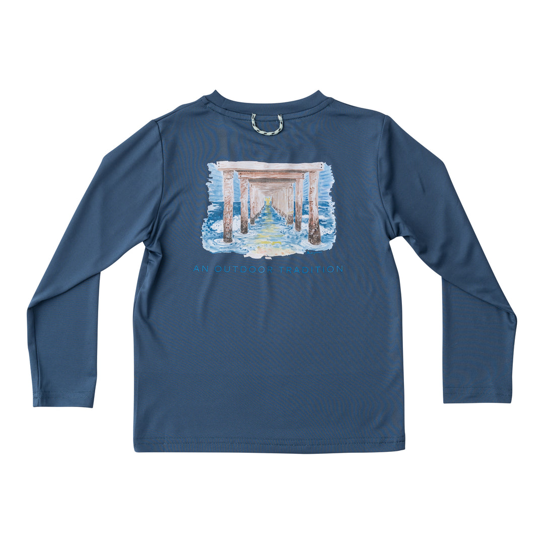 ProPerf LS Fishing Tee Blue Pier