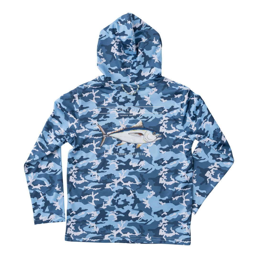 ProPerf Hoodie Tee Blue Camo