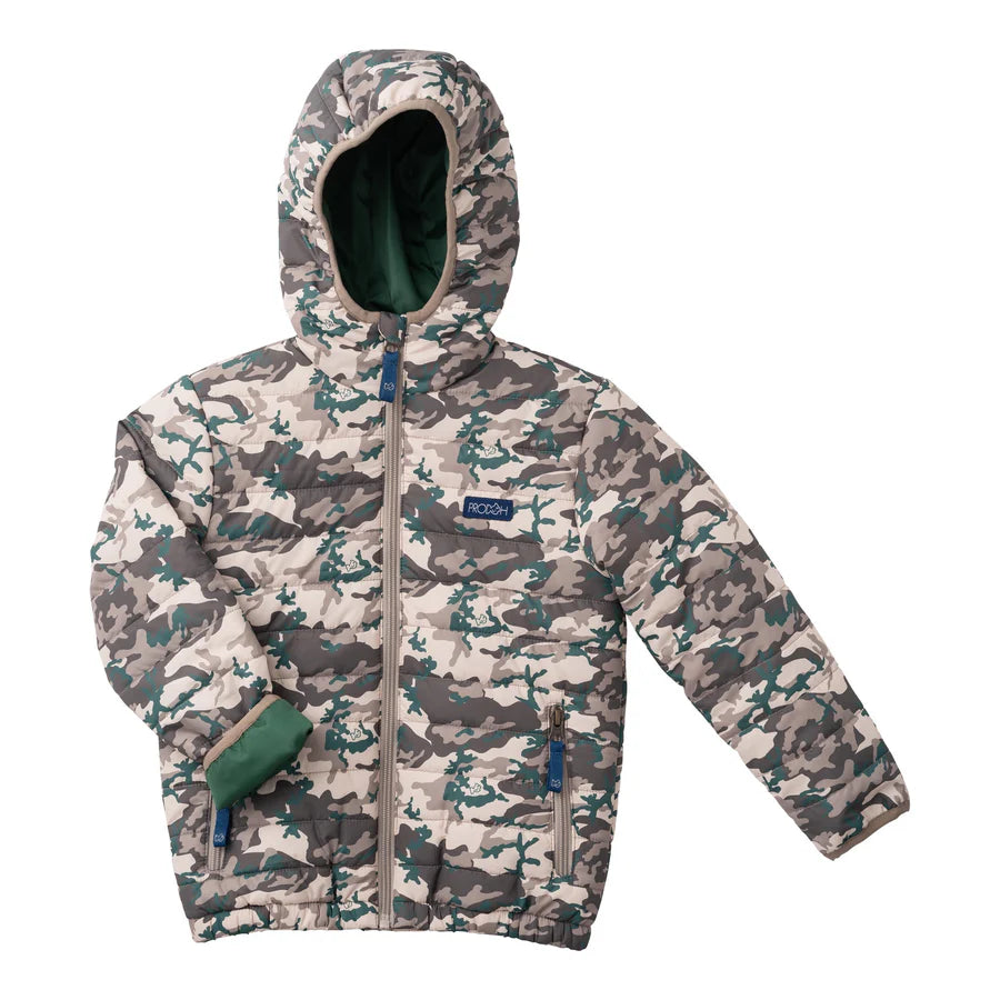 Hooded Puffer Jacket-Neutral Camo