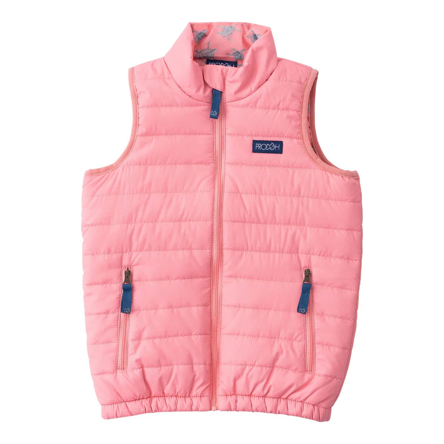 Girl's Puffer Vest-Plumeria