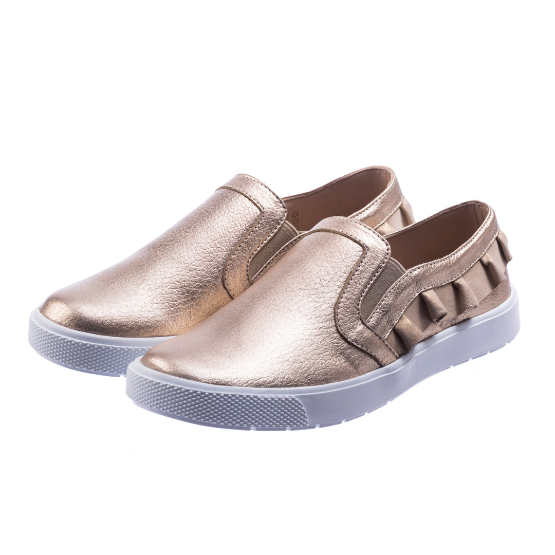 Ruffled Slip On Gold