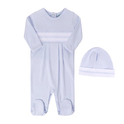 Smocked Argyle Romper w/hat