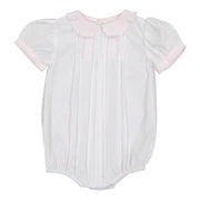Wht/Pink Vintage Scalloped Romper