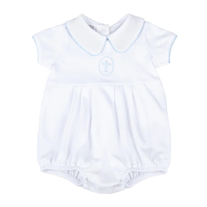 Blessed Emb Collar Bubble-Blue
