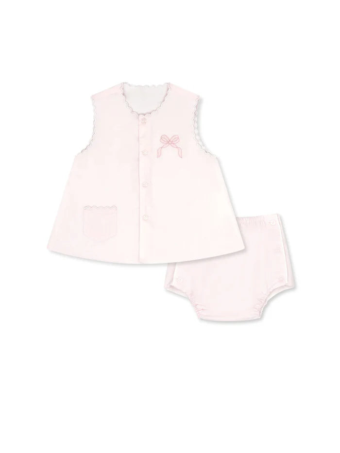 Maria Diaper Set-Blessings Pink w/Bow