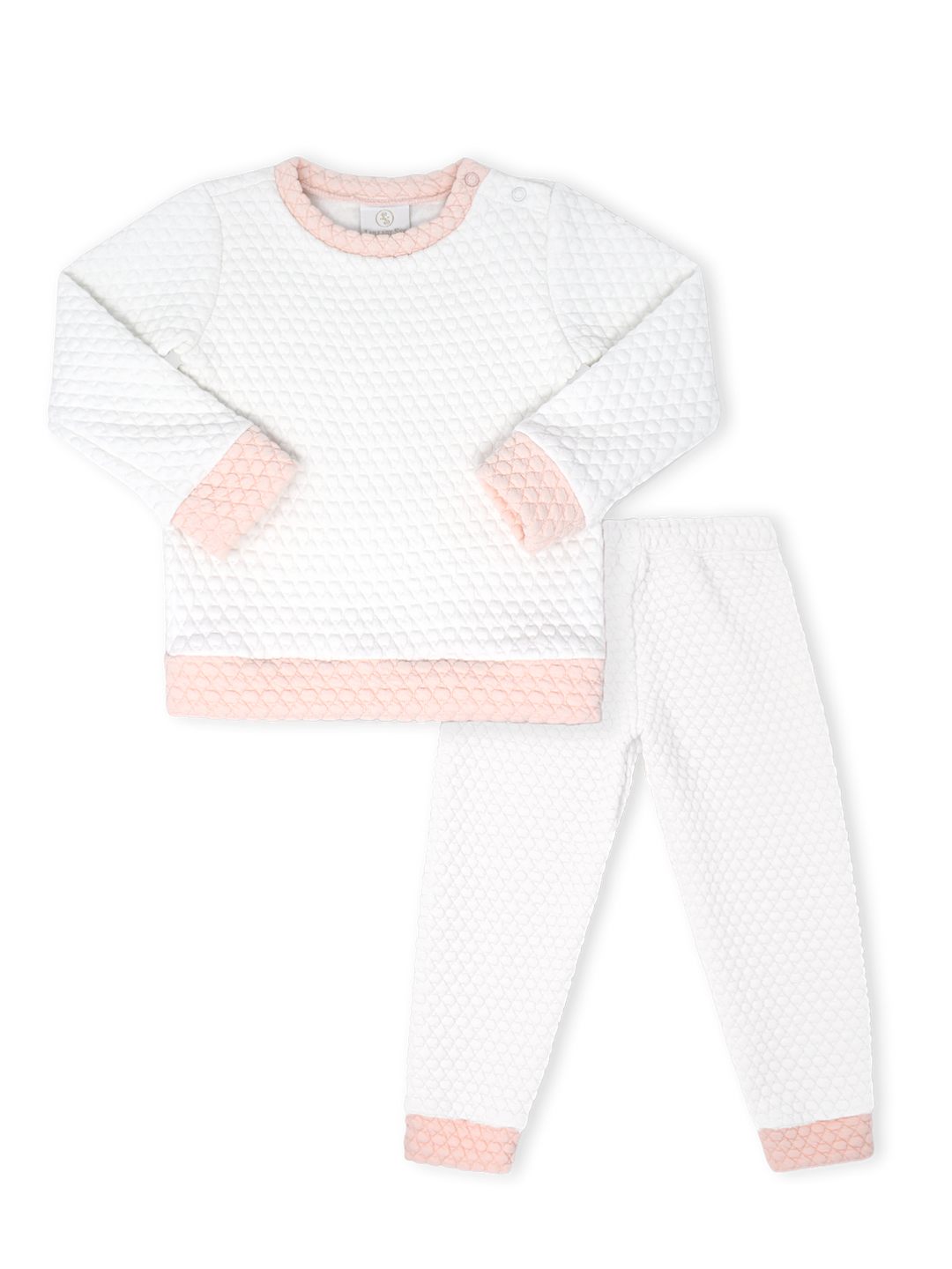 Quilted Sweatsuit- Worthington White, Paris Pink