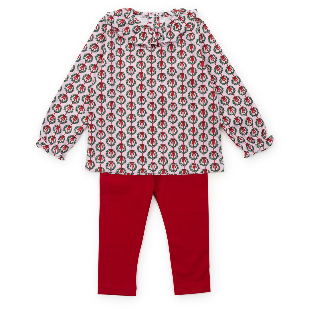 Lulu Legging Set-Pink Wreaths