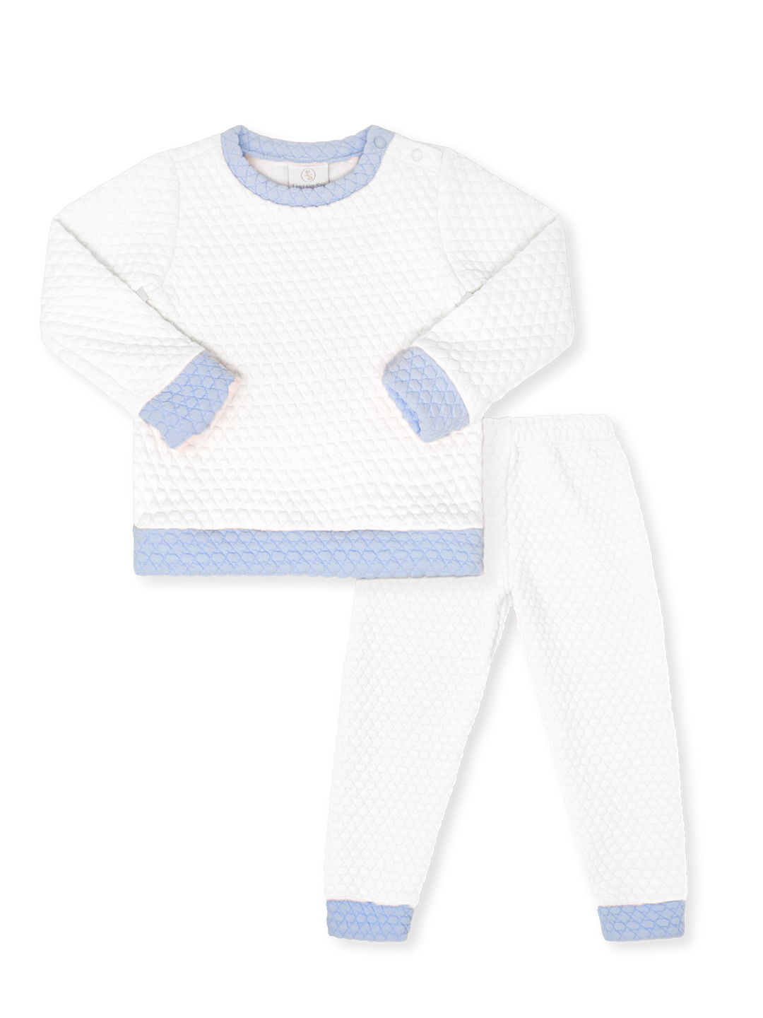Quilted Sweatsuit- Worthington White, Windy Blue
