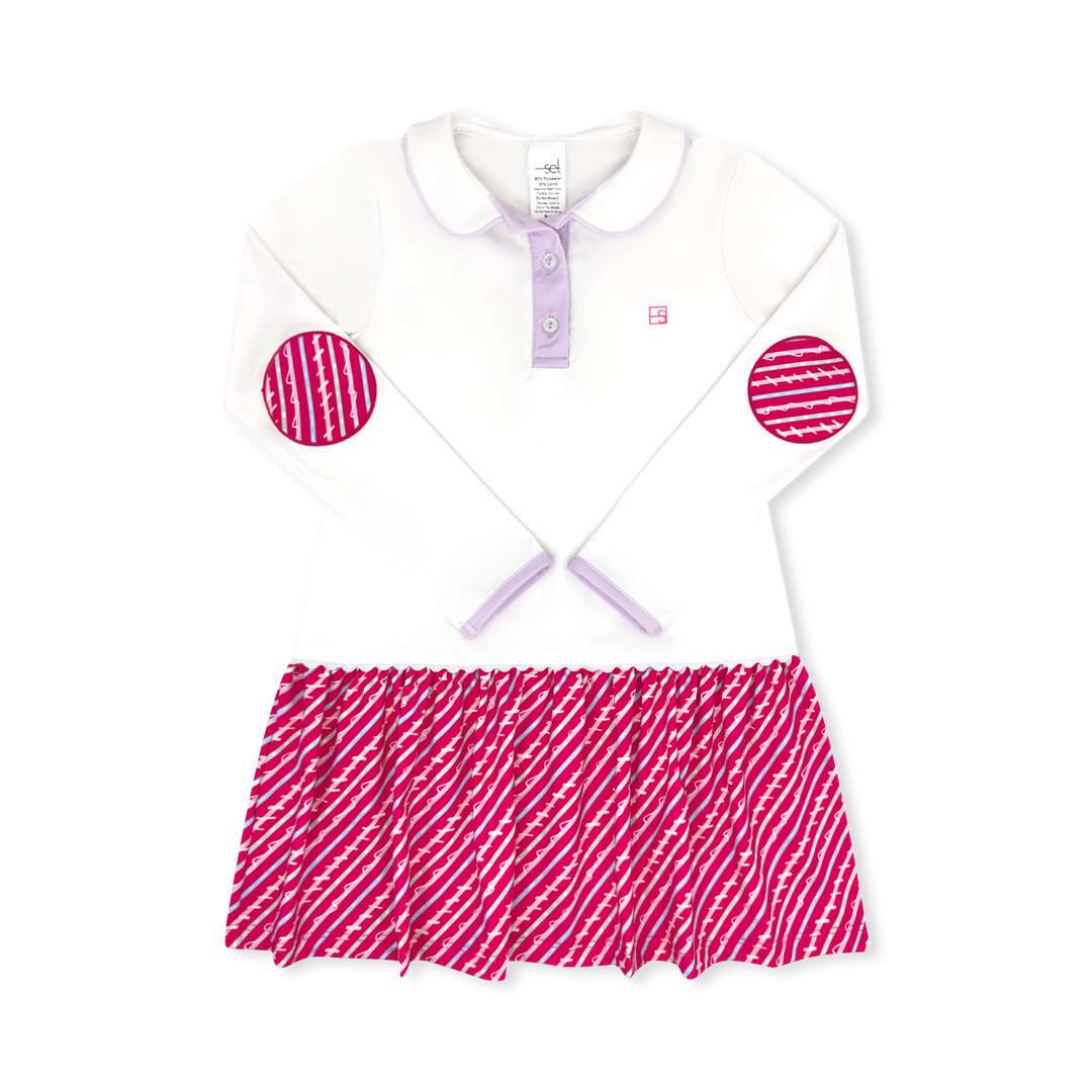Darla Dress White/Purple